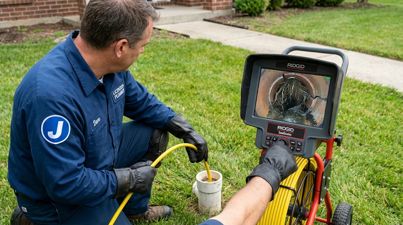 Sewer camera inspection being performed by Johns Plumbing LLC in Los Altos