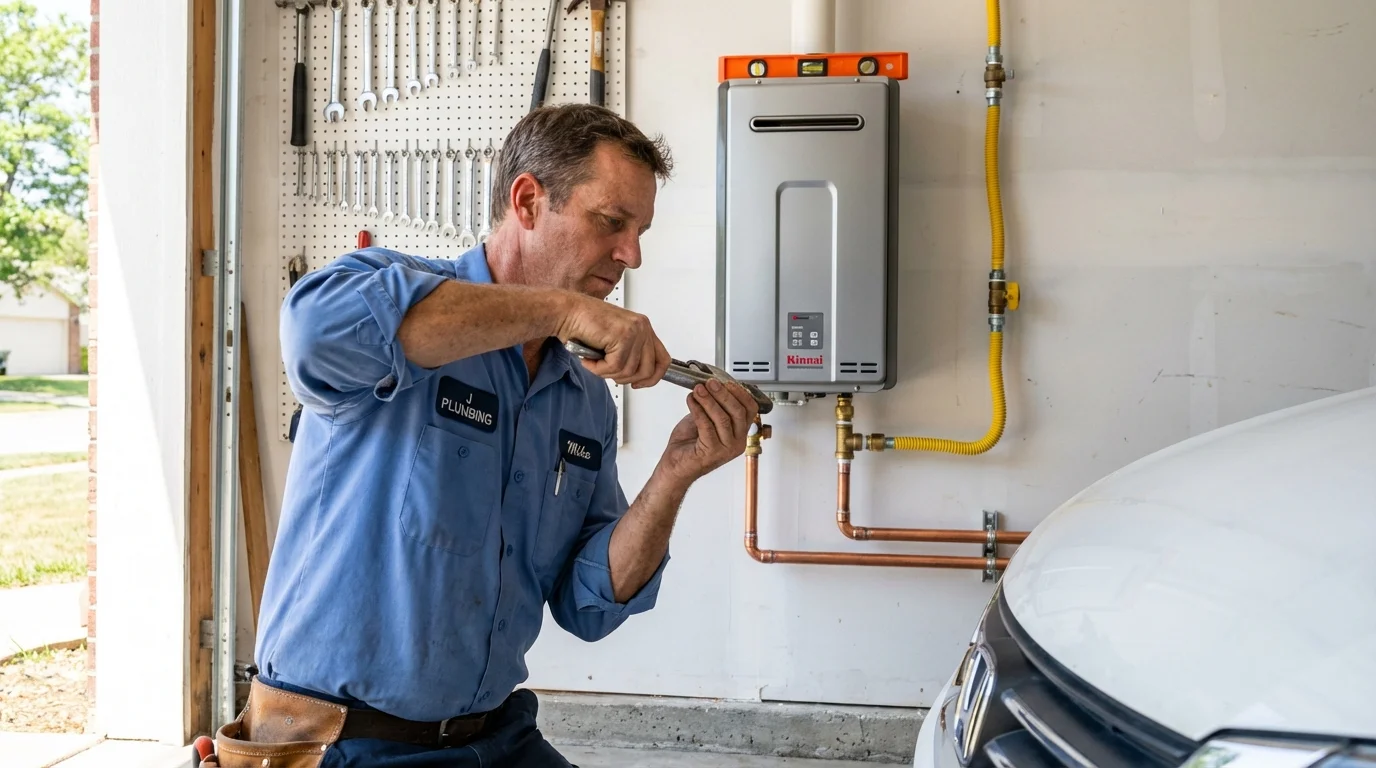 Tankless water heater installation by a Johns Plumbing LLC plumber in Los Altos